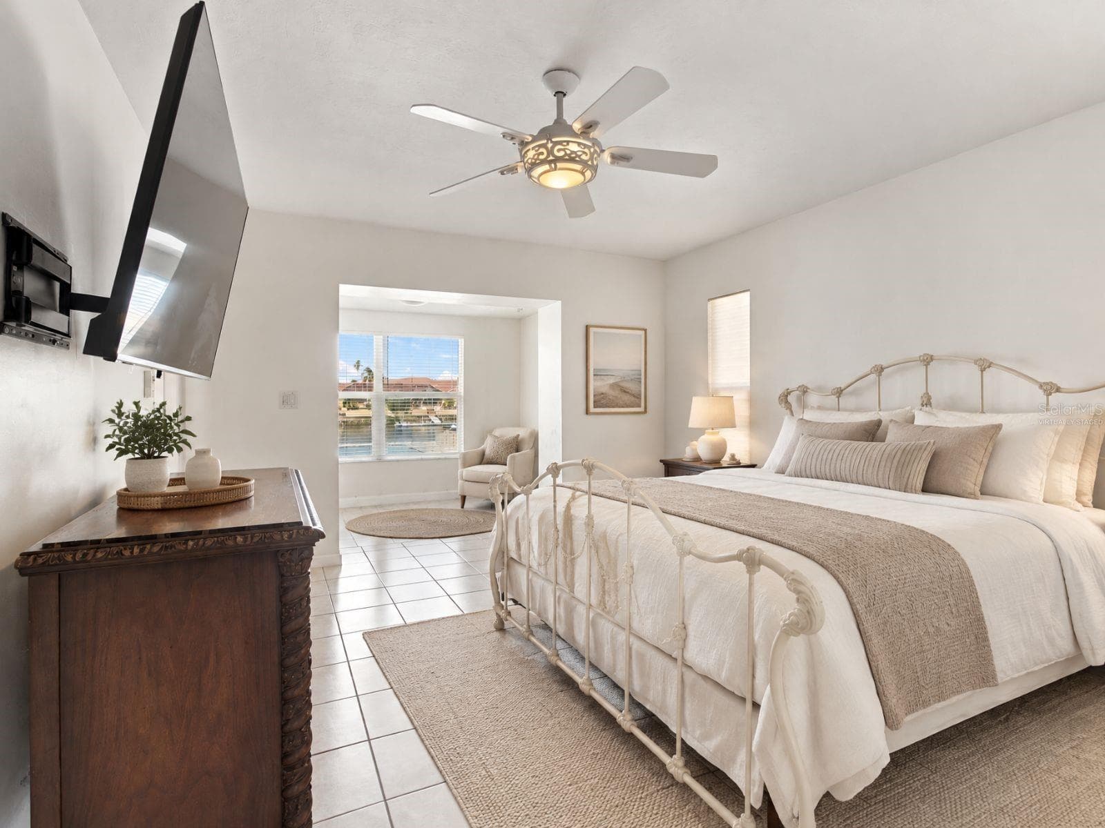 virtually staged primary bedroom - 5451 WINDWARD WAY, NEW PORT RICHEY