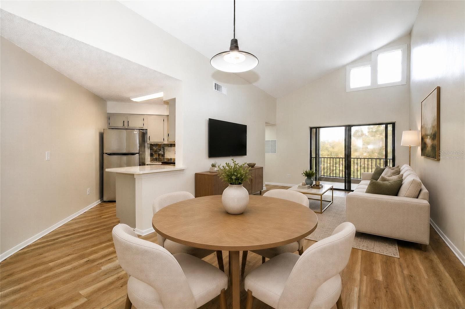 Living Room/Dining Virtually Staged - 3823 ATRIUM DR #U-7, ORLANDO