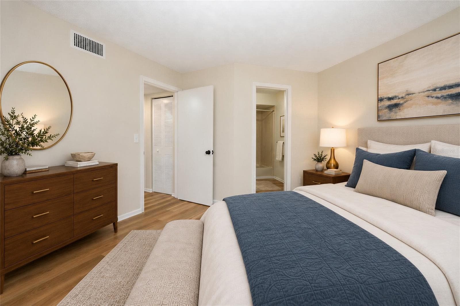 Primary Bedroom Virtually Staged - 3823 ATRIUM DR #U-7, ORLANDO