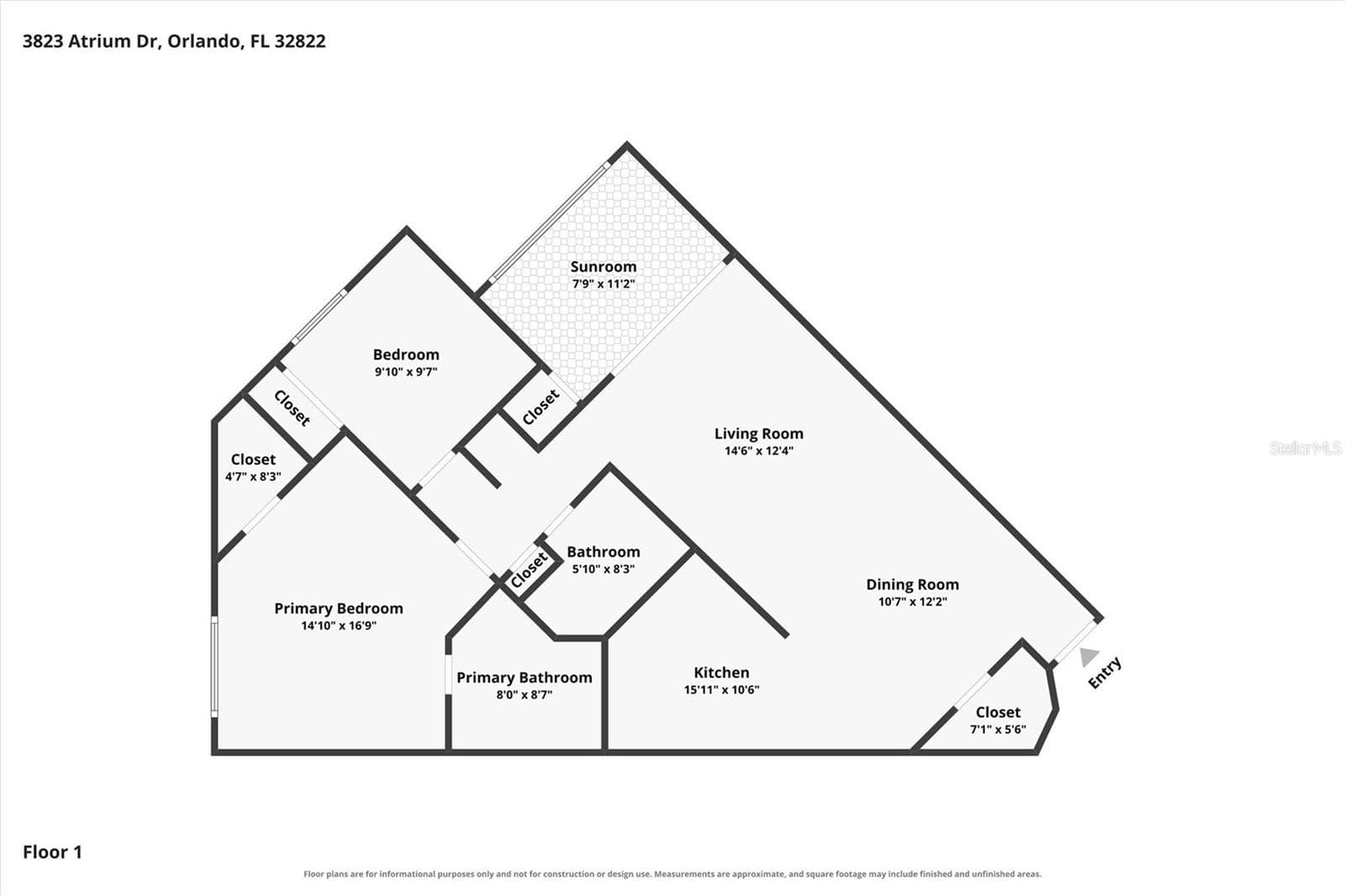 Floorplan - 3823 ATRIUM DR #U-7, ORLANDO
