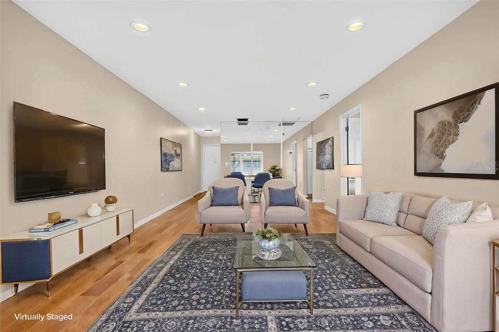 Living Room-Virtually Staged - 390 301 BLVD W #10C, BRADENTON