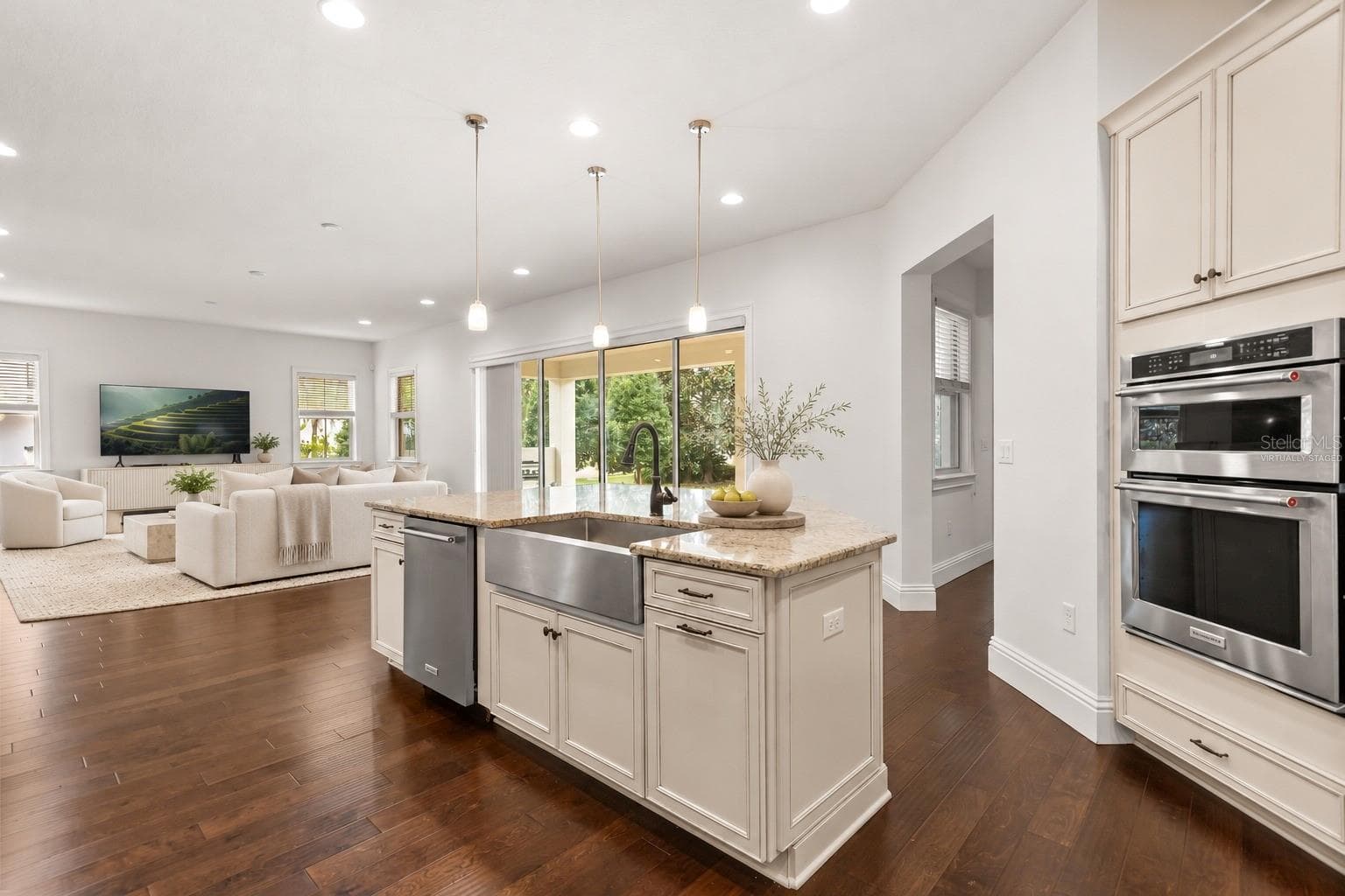 Virtually Staged Kitchen/Great Room - 5508 EMERSON POINTE WAY, ORLANDO