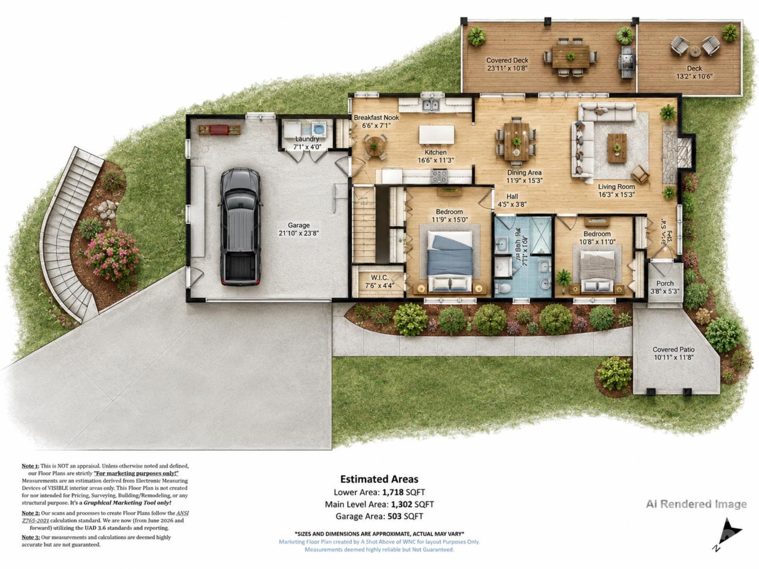 Main level Floor Plan - 91 Worsham Drive, Waynesville