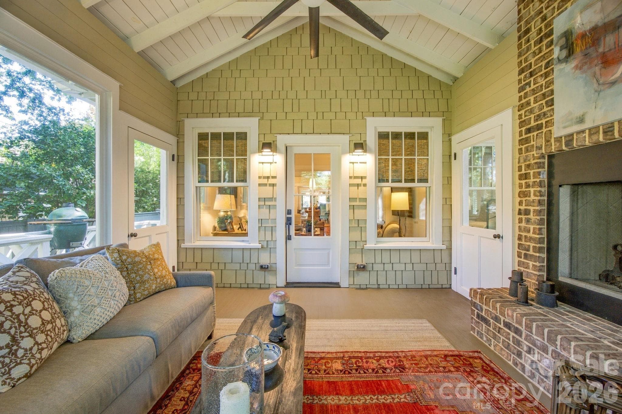 Cozy outdoor living space designed by Don Duffy - 1912 Park Road, Charlotte