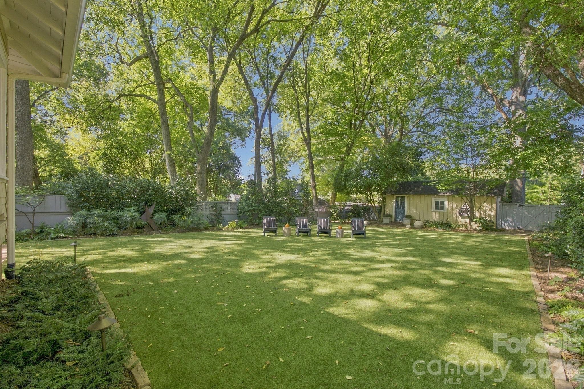 Flat, professionally landscaped backyard - 1912 Park Road, Charlotte