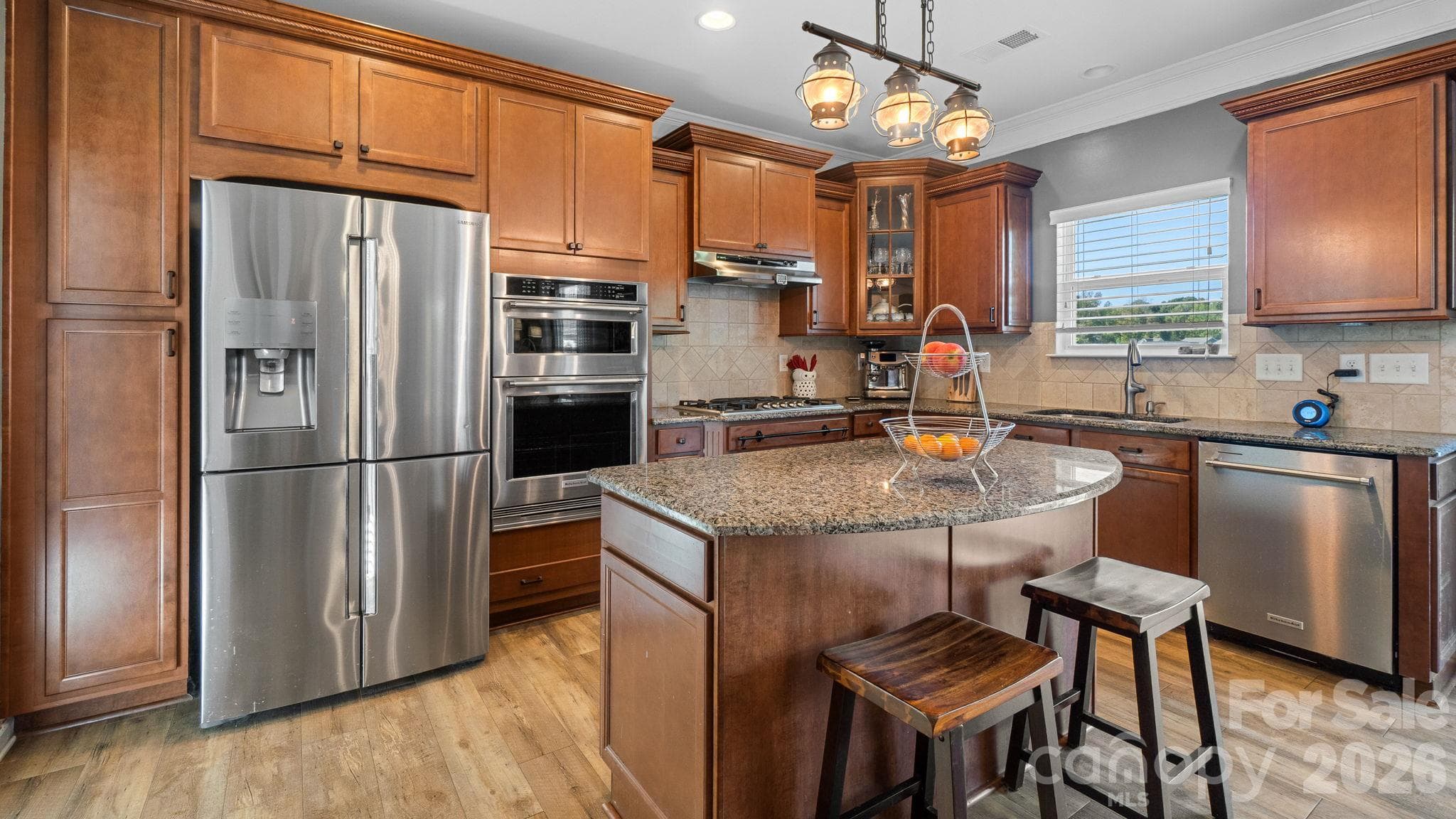Upgraded chef's kitchen with island seating - 1232 New River Drive, Concord
