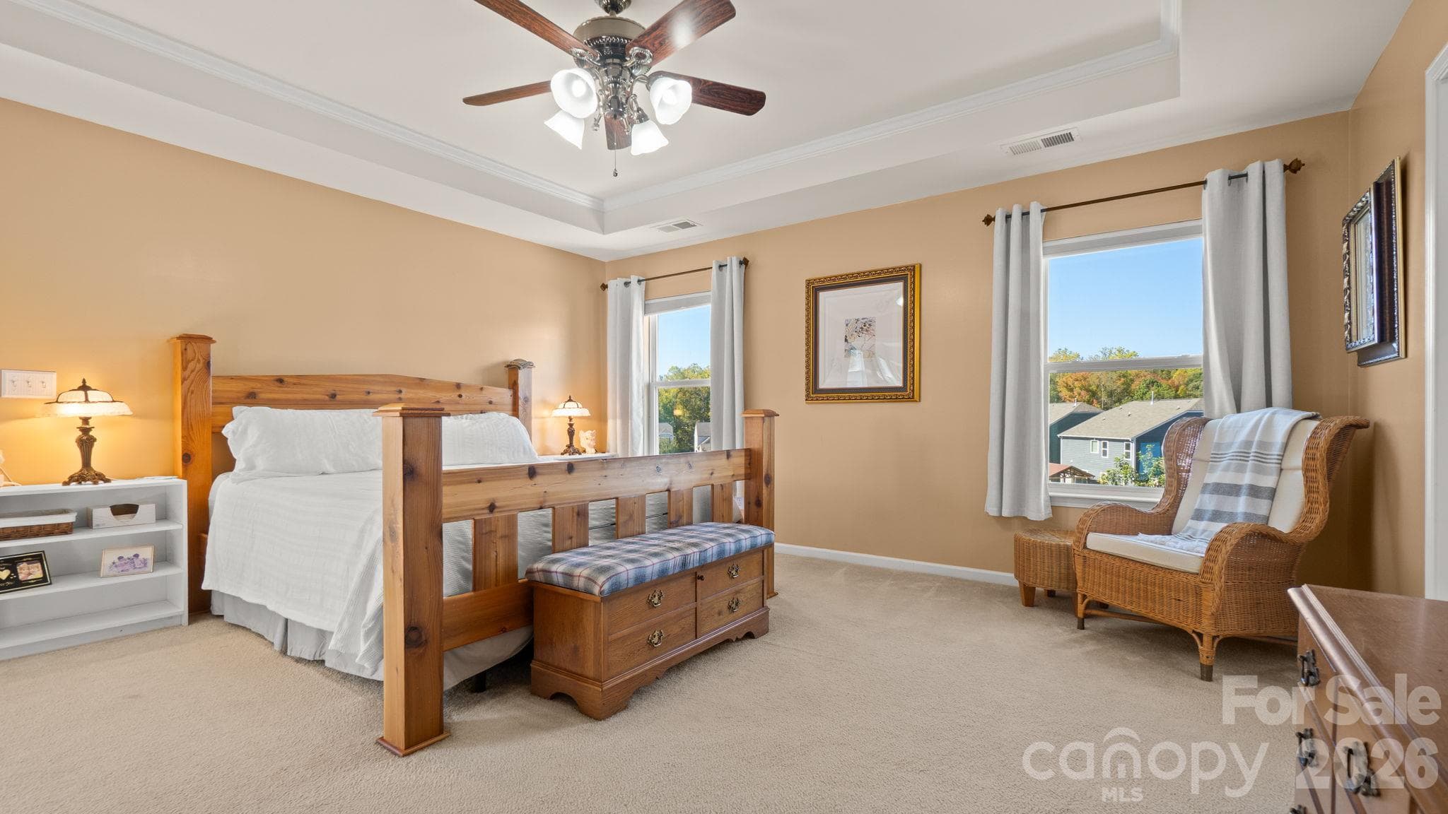 Light and bright primary suite with tray ceiling upgrade - 1232 New River Drive, Concord