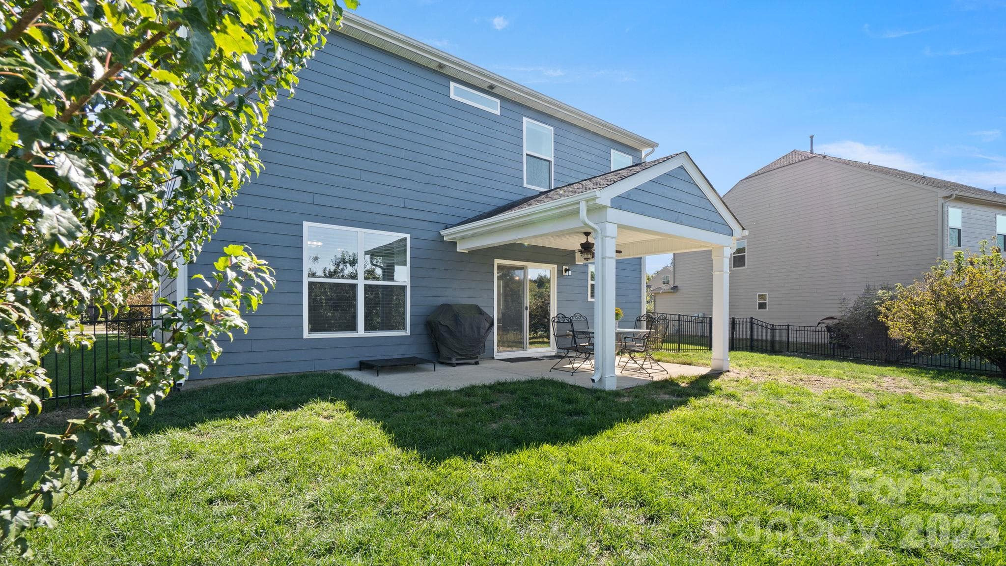 Covered back porch with patio extension - 1232 New River Drive, Concord
