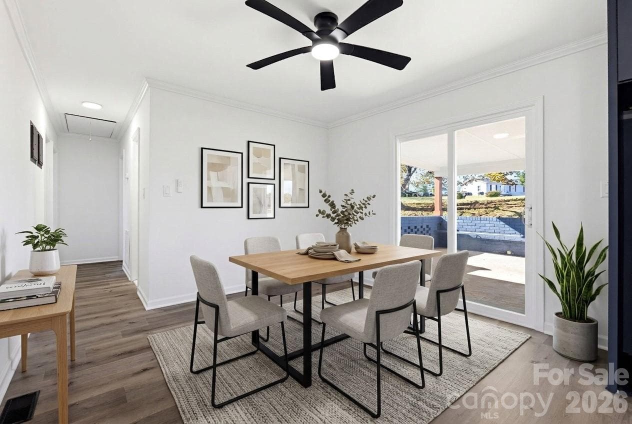 Virtually Staged Dining Area - 2859 Toney Road, Lawndale