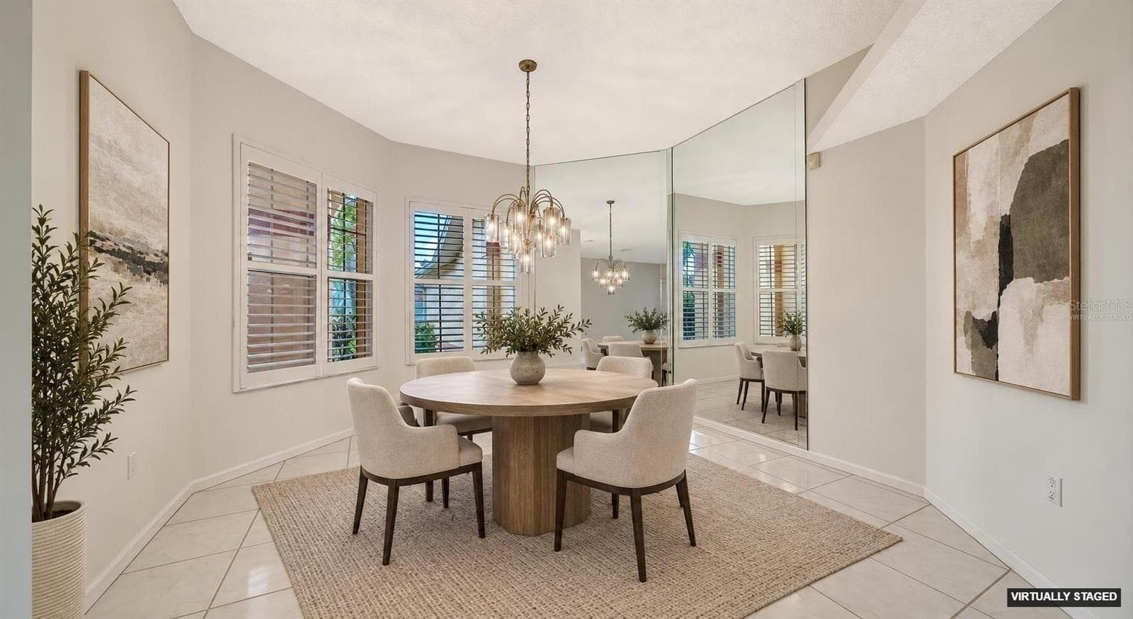 Virtually staged dining room - 9488 HAWKSMOOR LN, SARASOTA
