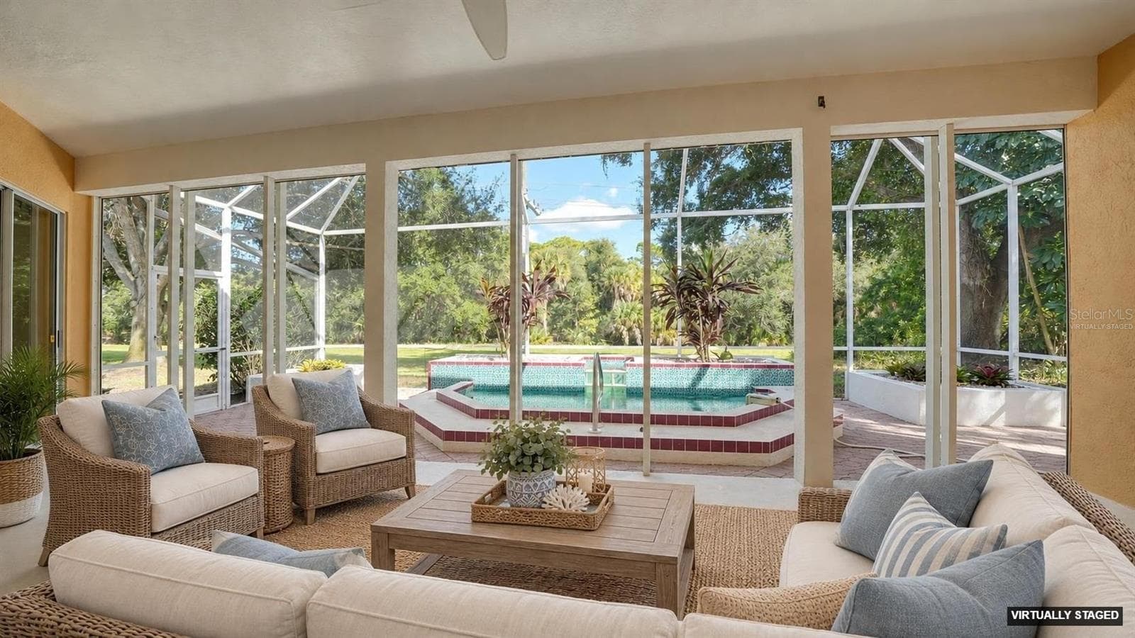 Virtually staged lanai - 9488 HAWKSMOOR LN, SARASOTA