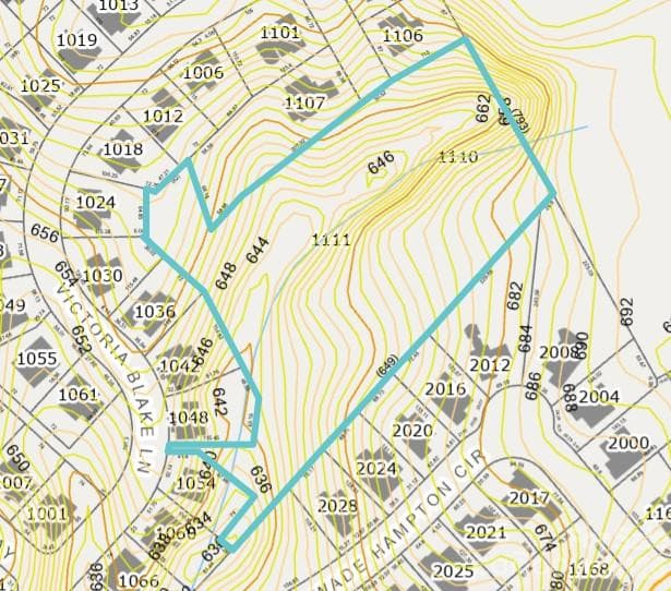 GIS Topo Map - 1110 Clark Hill Drive, Belmont