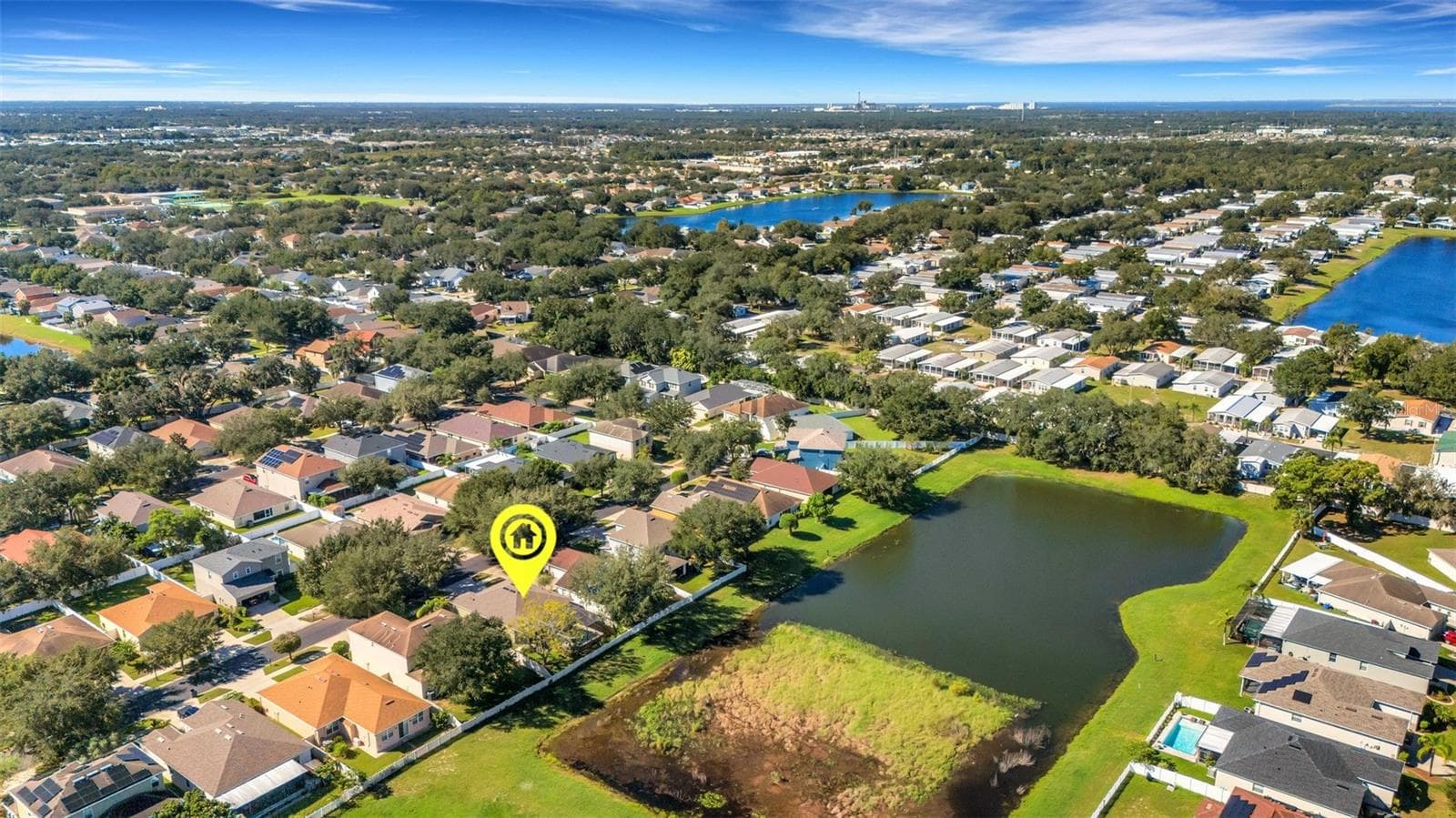 Aerial 5 - PScenic Views of Serene Wetlands - No Rear Neighbors! - 11126 GOLDENROD FERN DR, RIVERVIEW