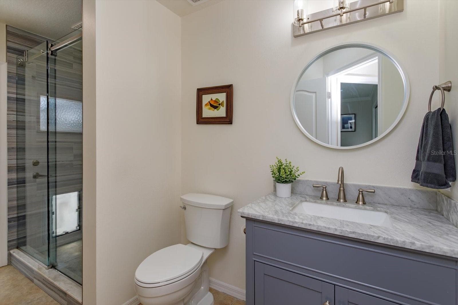 Renovated pool bathroom with walk in shower - 6887 HIDDEN GLADE PL, SANFORD