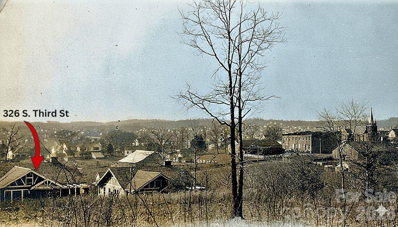 View of house and Downtown Albemarle post 1910. - 326 S 3rd Street, Albemarle