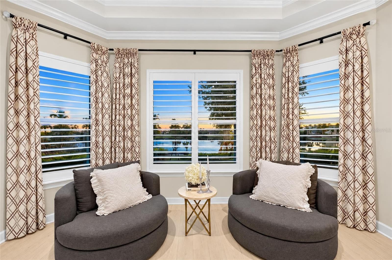 Primary Suite Bay Window at Sunset - 15410 DERNA TER, BRADENTON