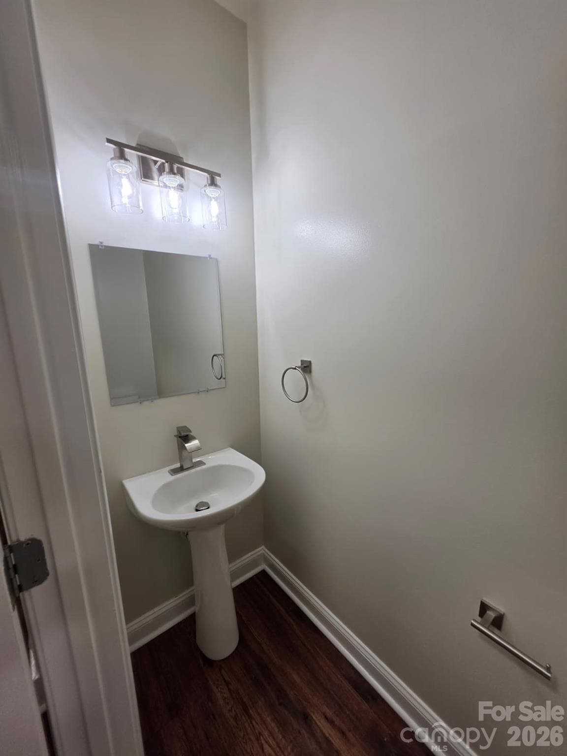 Half Bath- Powder Room Downstairs,All New Nickel Hardware and Lighting - 15404 Crossing Gate Drive, Cornelius