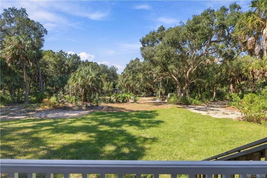 NATURE RIGHT OUTSIDE YOUR DOOR! Enjoy views of the expansive lawn, mature trees & Florida palms from the comfort of your front porch. - 7528 N CHABAUD TER, CRYSTAL RIVER
