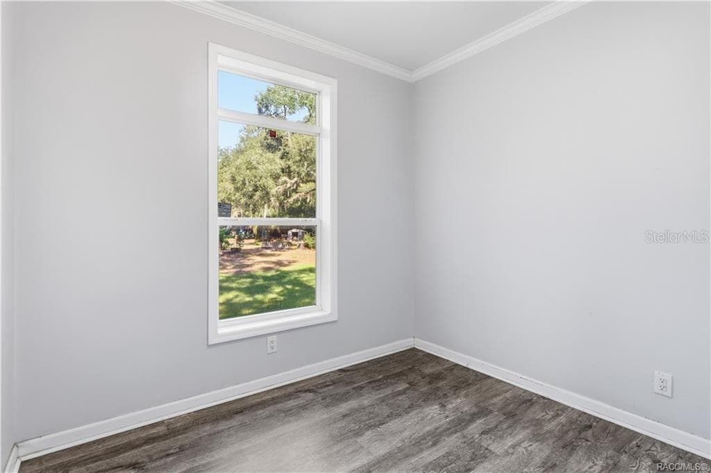 A ROOM TO MAKE YOUR OWN! This additional room features LUXURY VINYL PLANK FLOORING, crown molding, neutral colors & a window overlooking the greenery. - 7528 N CHABAUD TER, CRYSTAL RIVER