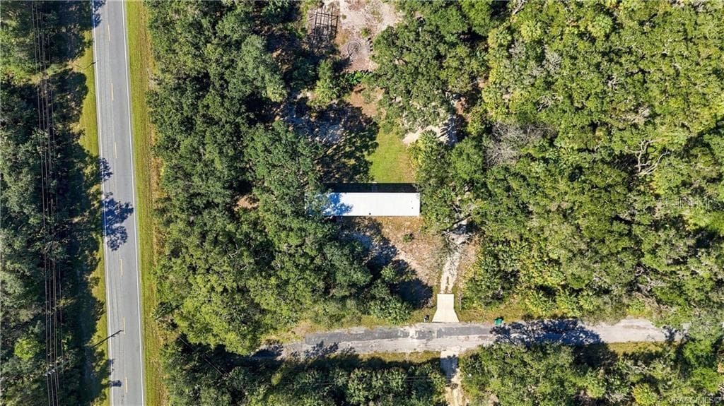 ROOM TO ENJOY THE OUTDOORS! This overhead aerial view highlights the home's setting among mature trees, open yard space & surrounding greenery. - 7528 N CHABAUD TER, CRYSTAL RIVER