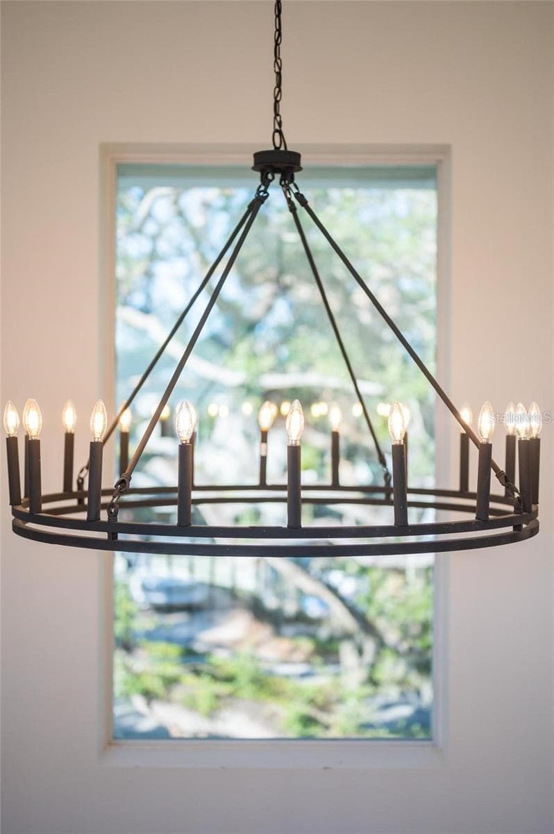 Chandelier in the foyer - 2420 FLOYD ST, SARASOTA