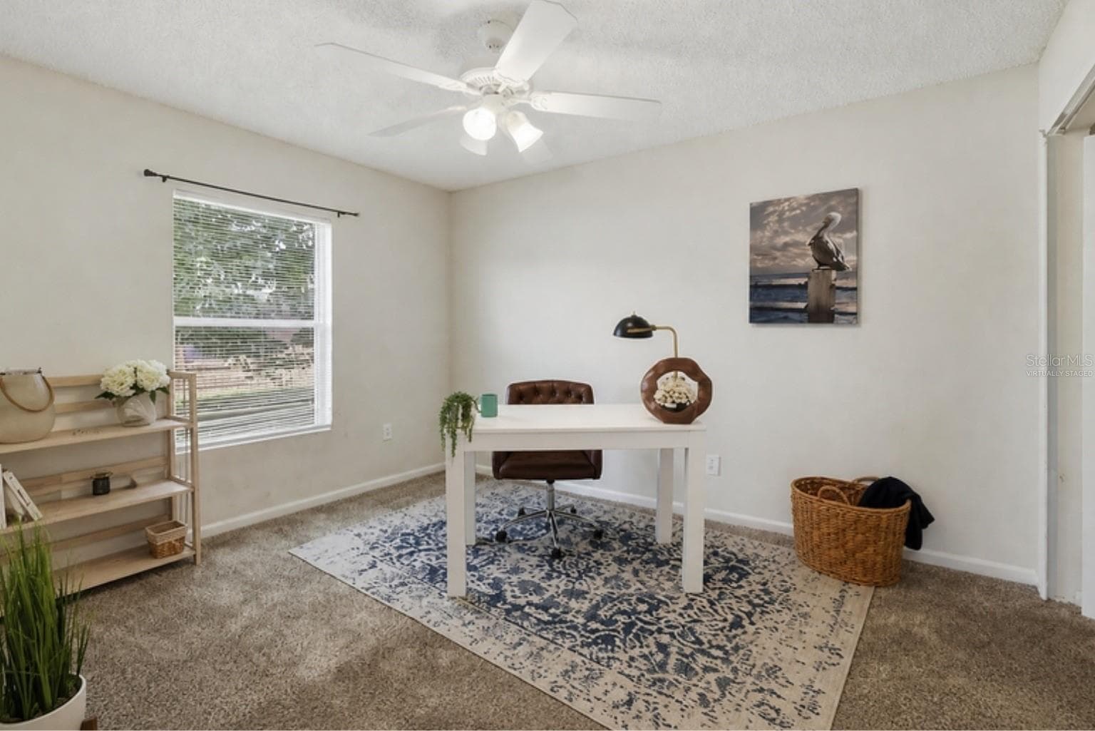 Virtually staged with the home's actual furniture - bedroom 2 / office - 3 LOUVET LN, PALM COAST