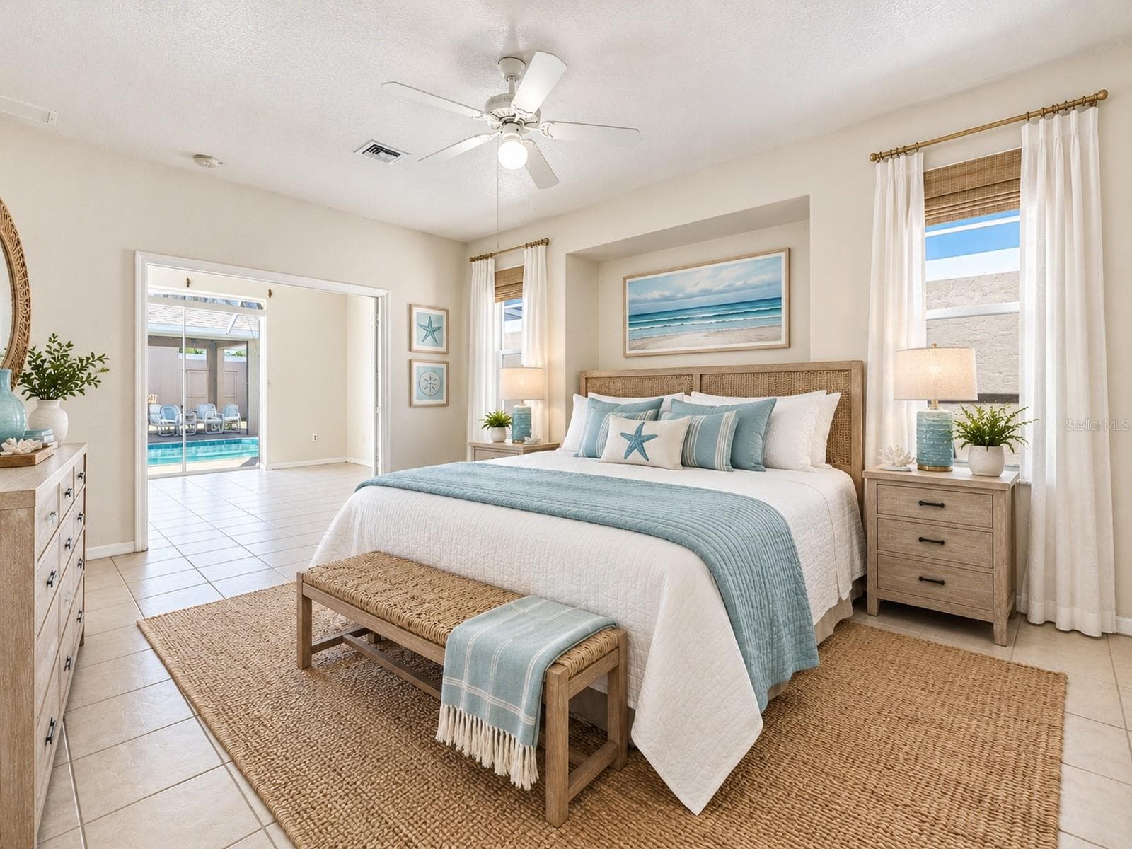Primary Bedroom with en-suite. Virt. staged - 9348 SAN BERNANDINO AVE, ENGLEWOOD