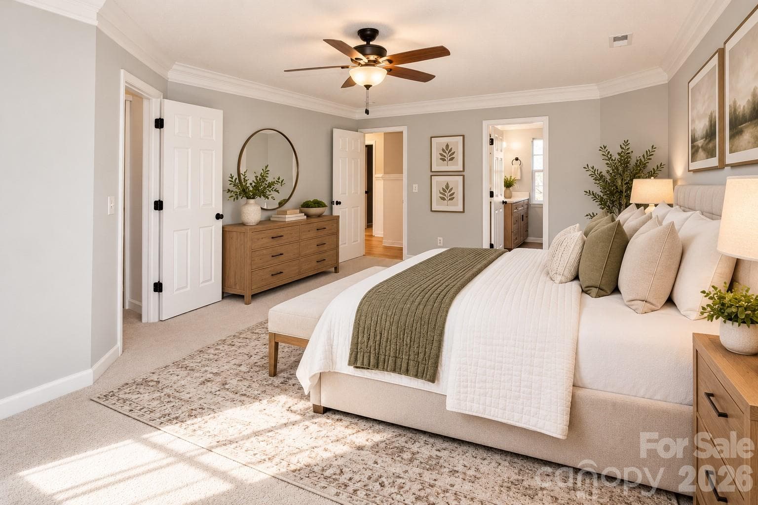 Virtually Staged primary bedroom - 1036 Valley Forge Road, Clover