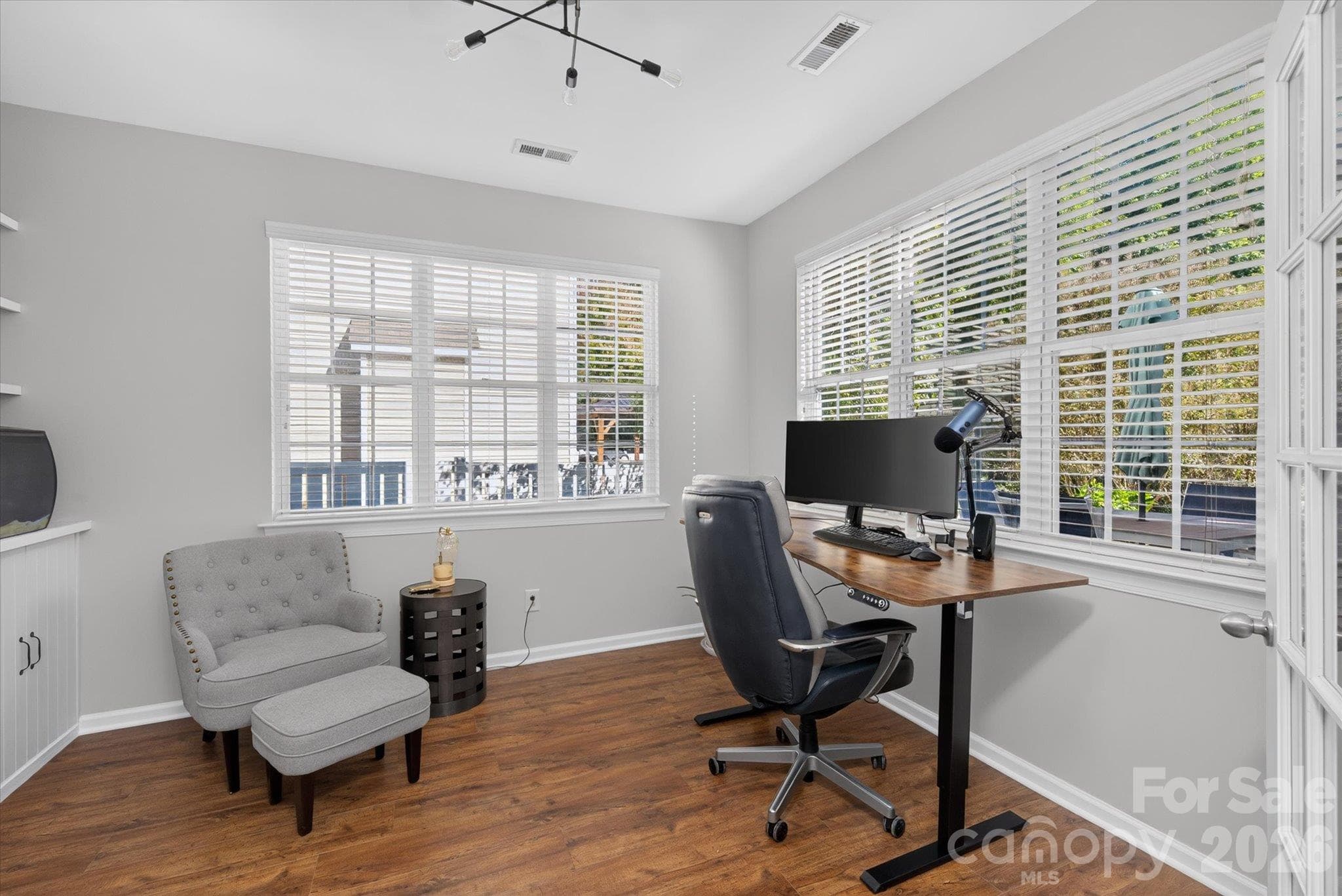 Second office or flex room off kitchen with French doors - 6107 Cactus Valley Road, Charlotte