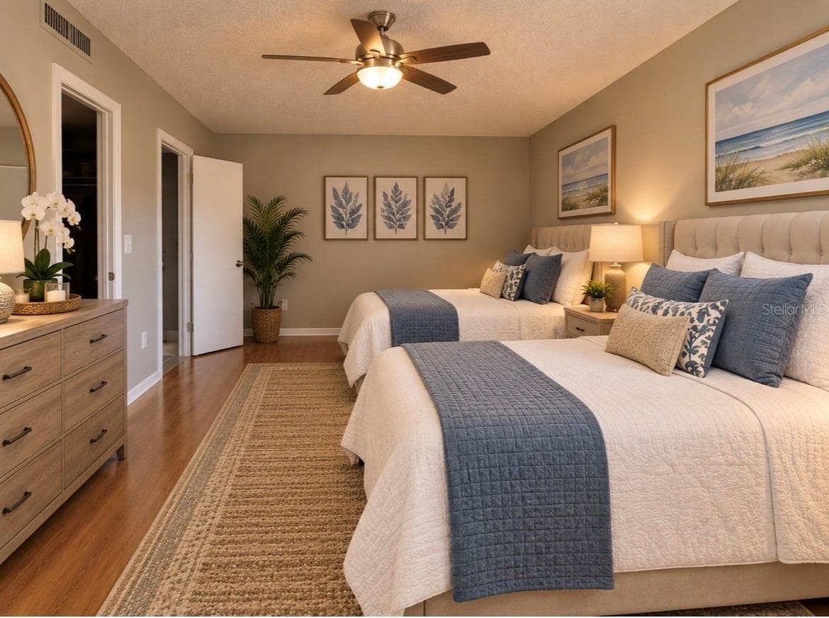 virtual staged bedroom - 6073 AMBERLY TER #T13, ORLANDO