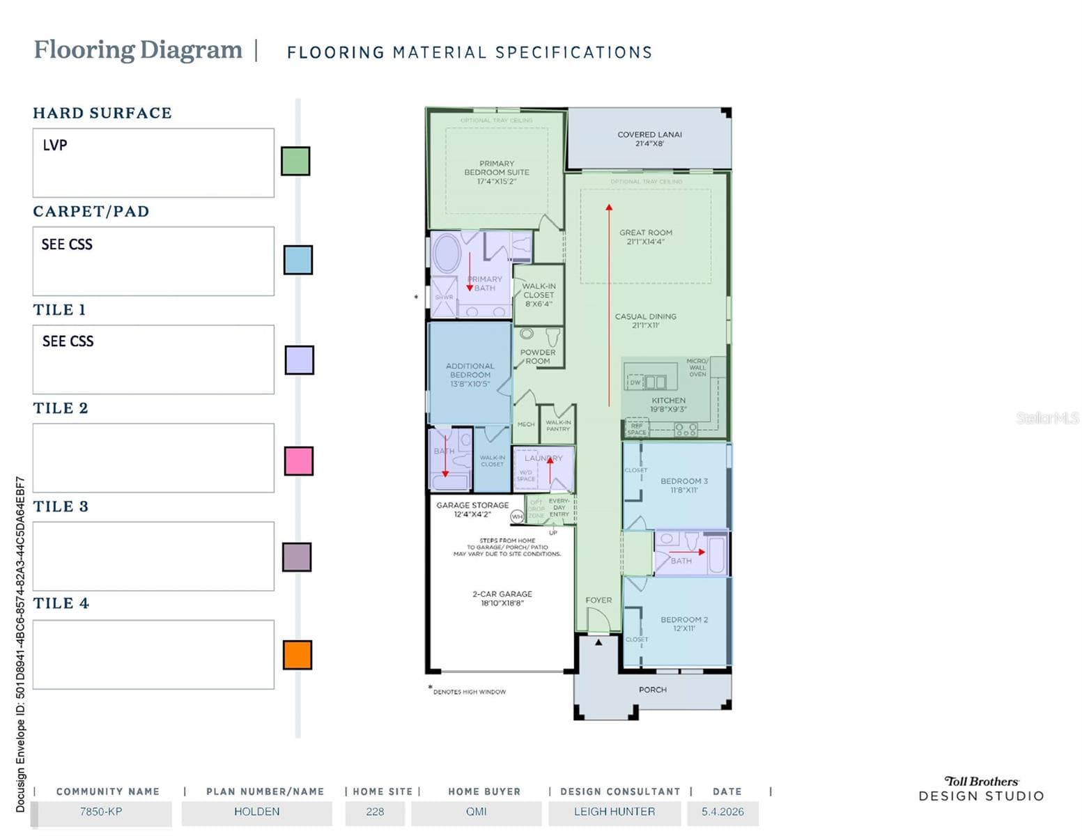 Flooring diagram showcasing upgraded flooring throughout - 2765 ARBOR DUNE AVE, APOPKA