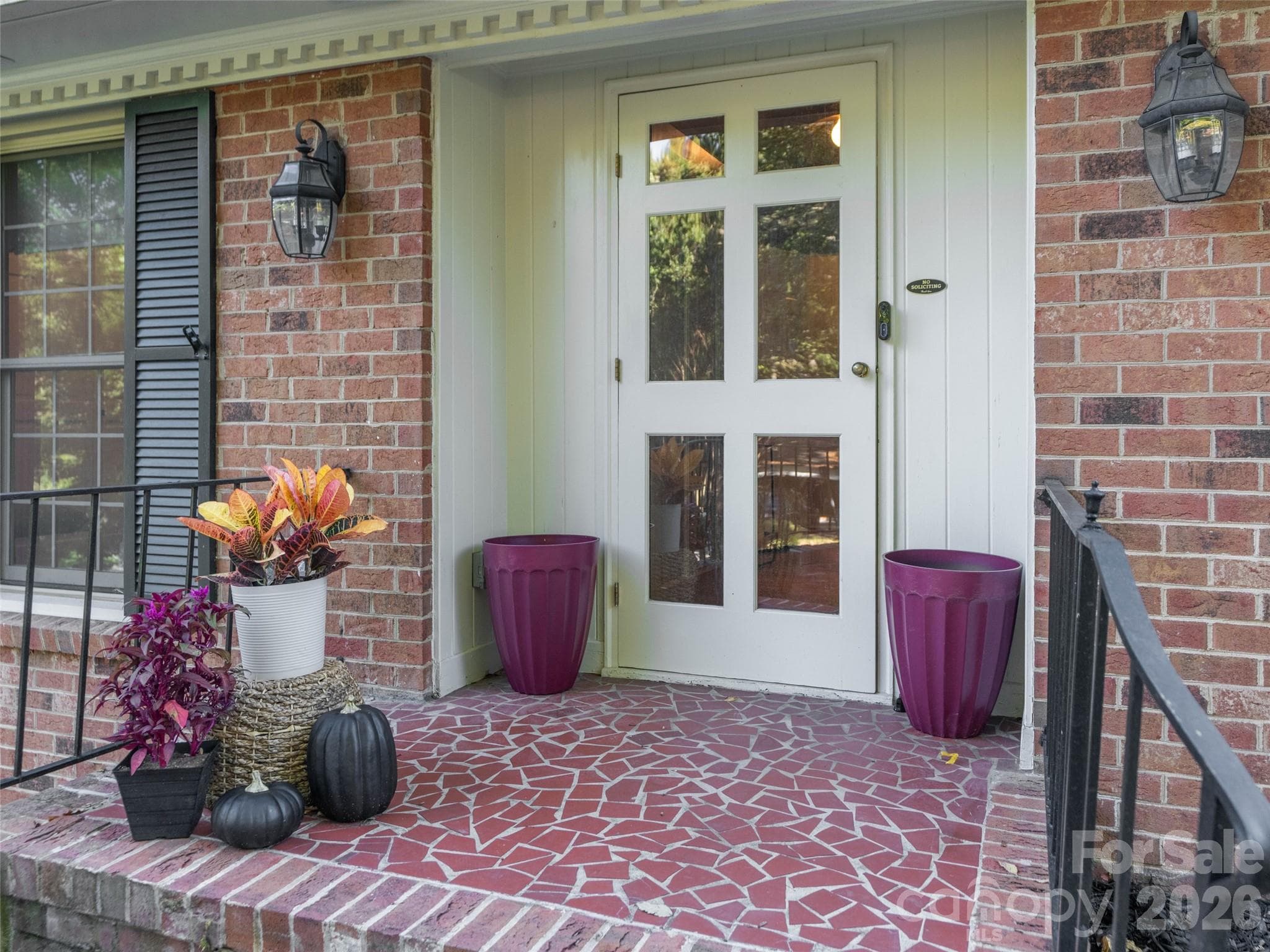 Welcoming front door and porch - 6626 Rocky Falls Road, Charlotte