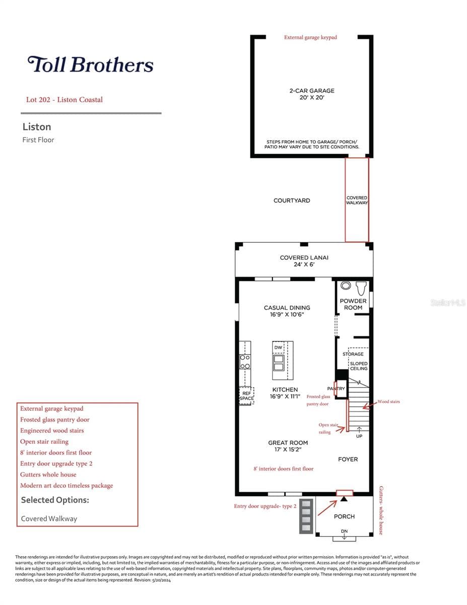 First floor layout with upgrades - 2620 LONG PINE AVE, APOPKA