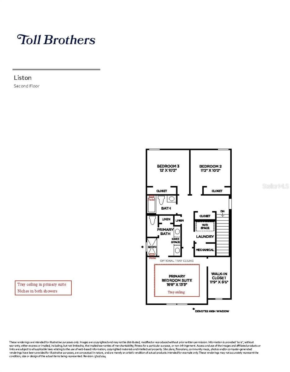 Second floor layout with upgrades - 2620 LONG PINE AVE, APOPKA