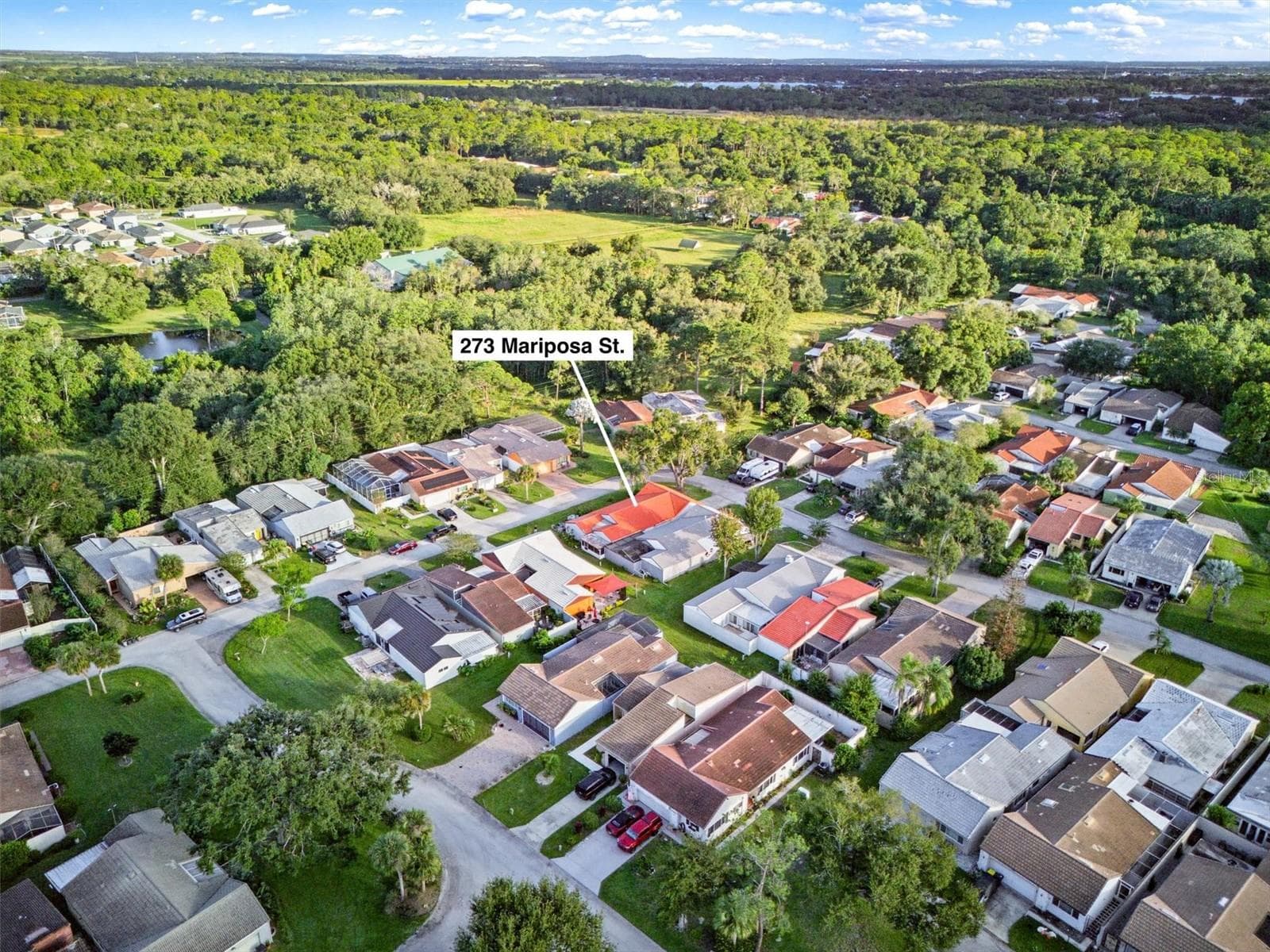 Aerial of the home and community - 273 MARIPOSA ST, WINTER HAVEN