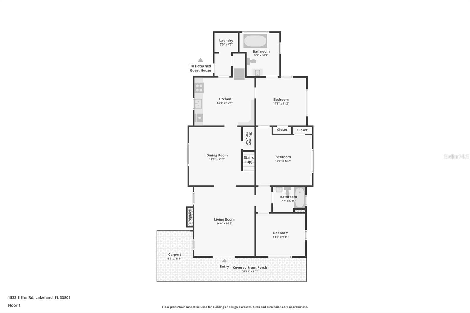 First Floor Floorplan - 1533 E ELM RD, LAKELAND