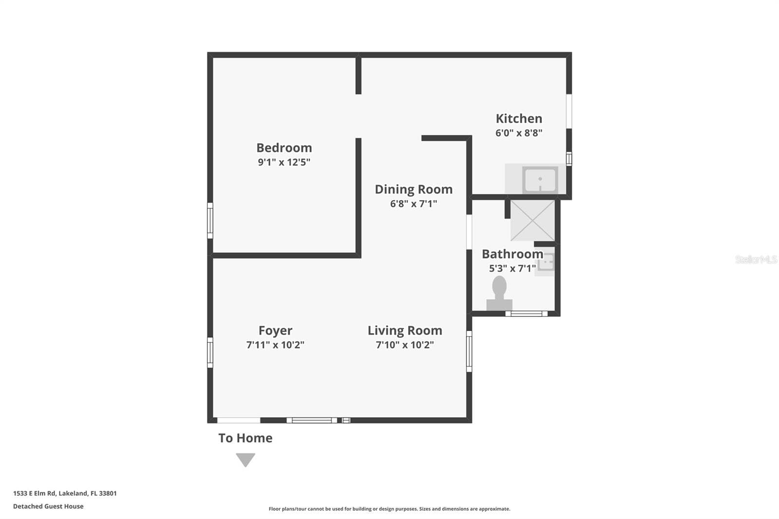 Guest House Floorplan - 1533 E ELM RD, LAKELAND