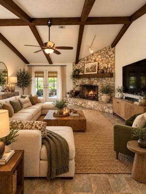 Virtually staged family room example - 3645 SE 48 ST, OCALA