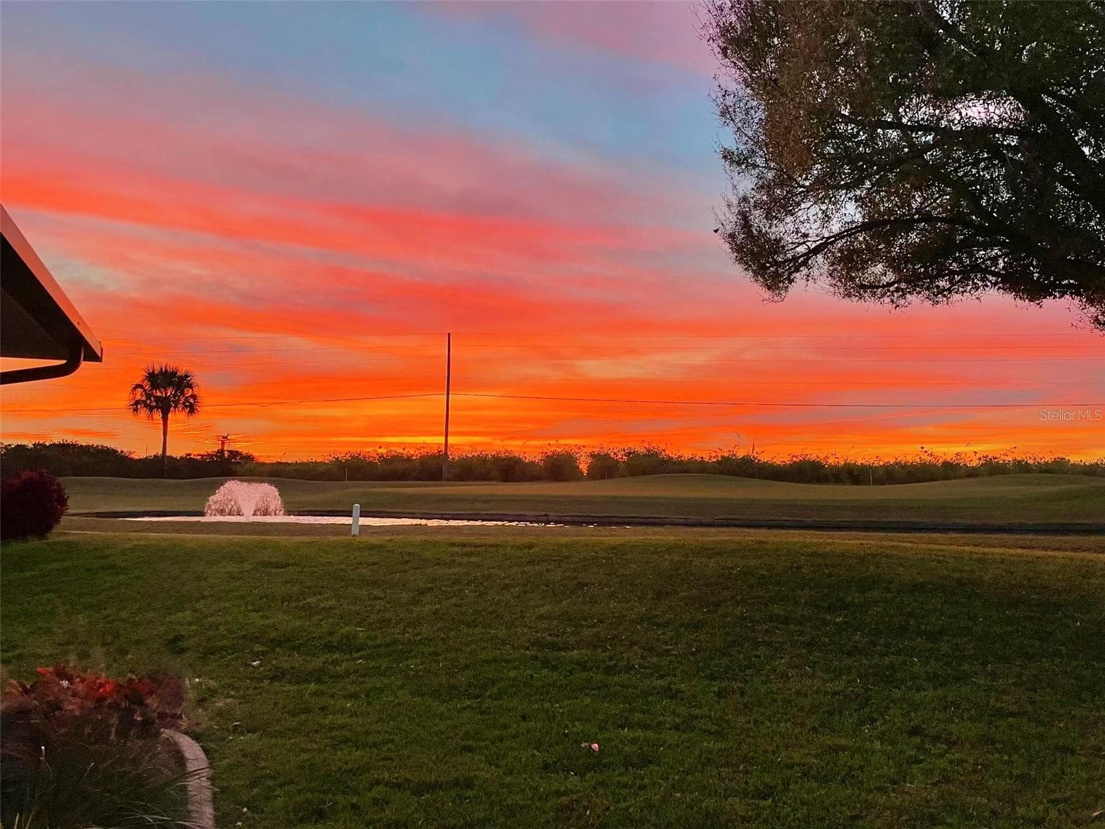Sunset overlooking golf course from the pool deck - 2851 VILLAGE GREEN CT, AVON PARK