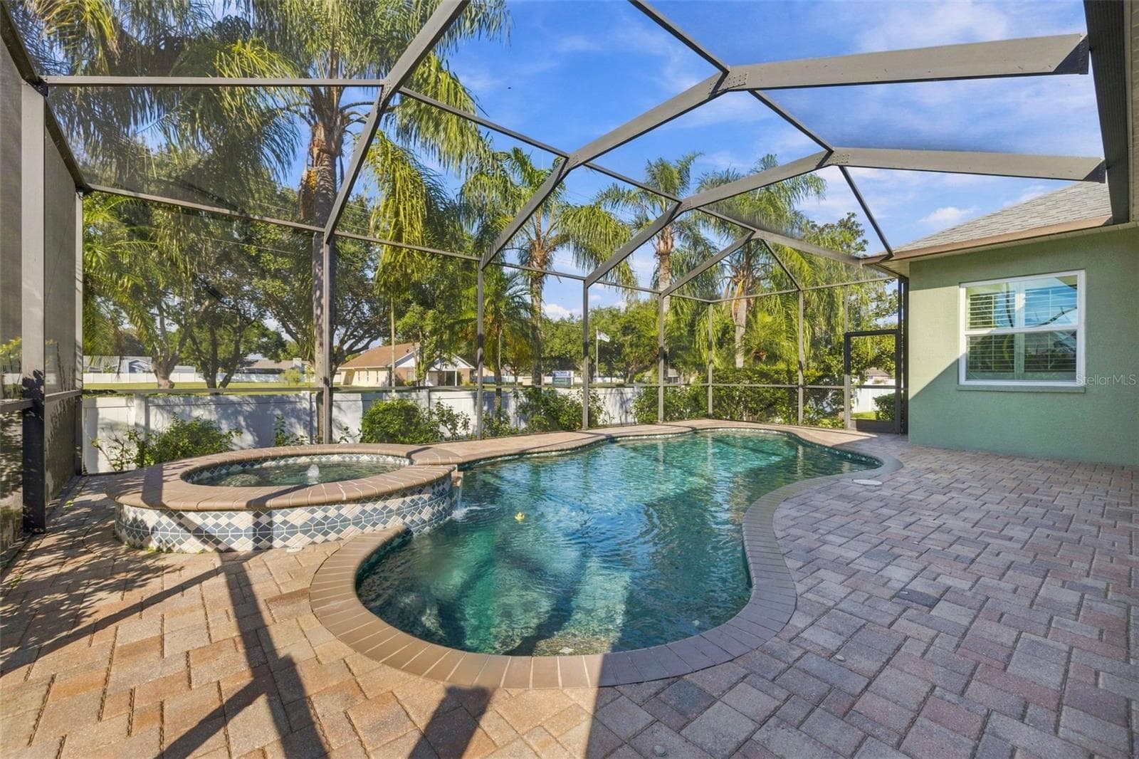 Paver Pool and Spa area is fully Caged/Screened for your bug free enjoyment! - 3916 VALRICO GROVE DR, VALRICO