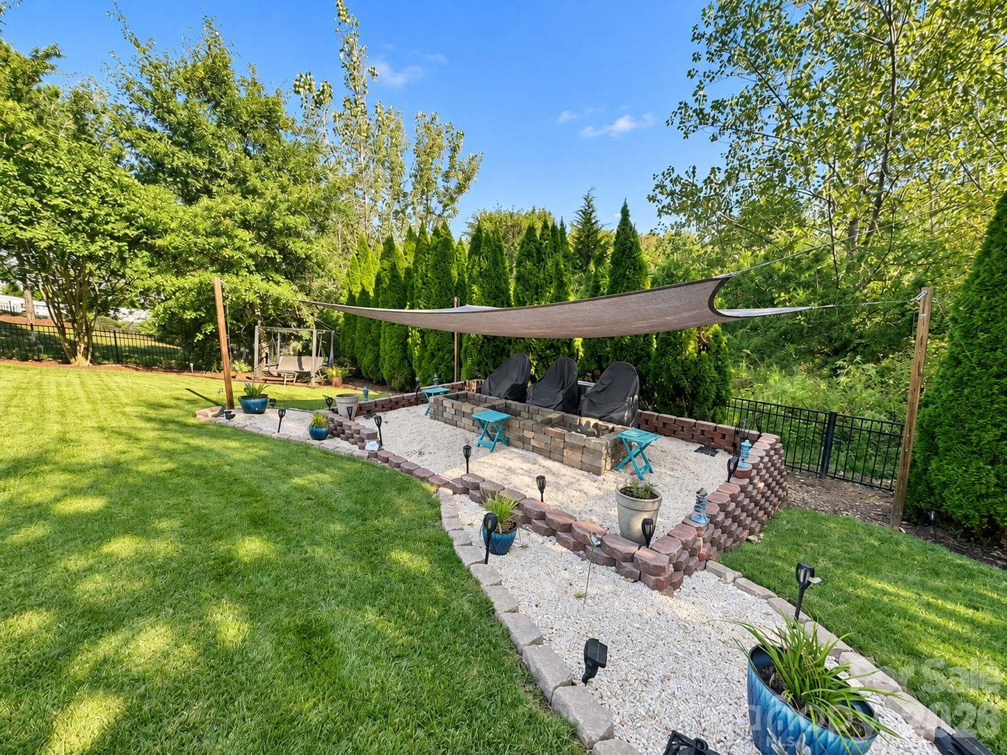 Backyard Shot of Fire Pit - 3125 Kennys Street, Pineville