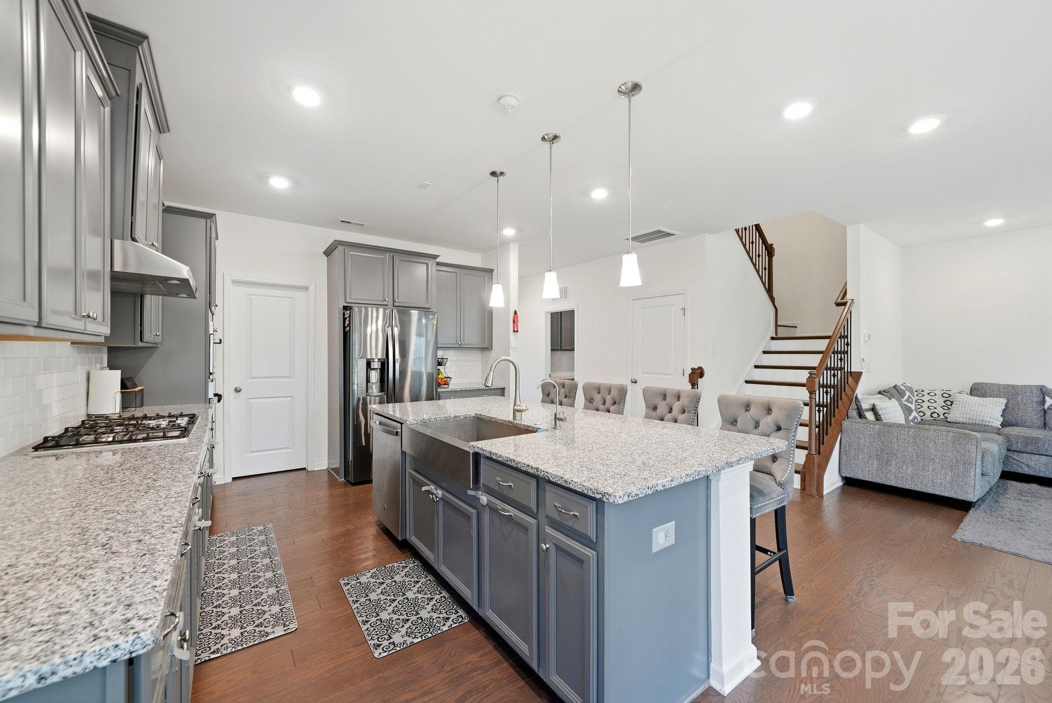 Beautiful kitchen with farm house sink, granite counter tops, SS appliances and open floor plan - 4603 Monument Valley Drive, Indian Land