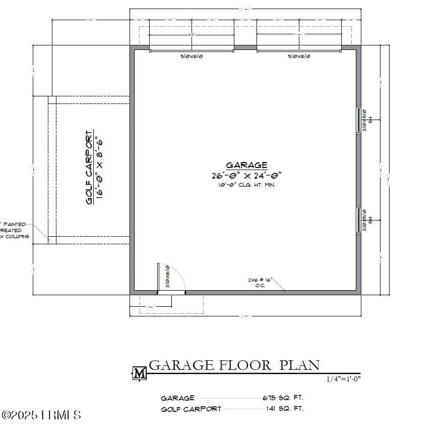 Garage Floor plan - 63 Woodland Ridge Circle, Beaufort, SC 29907