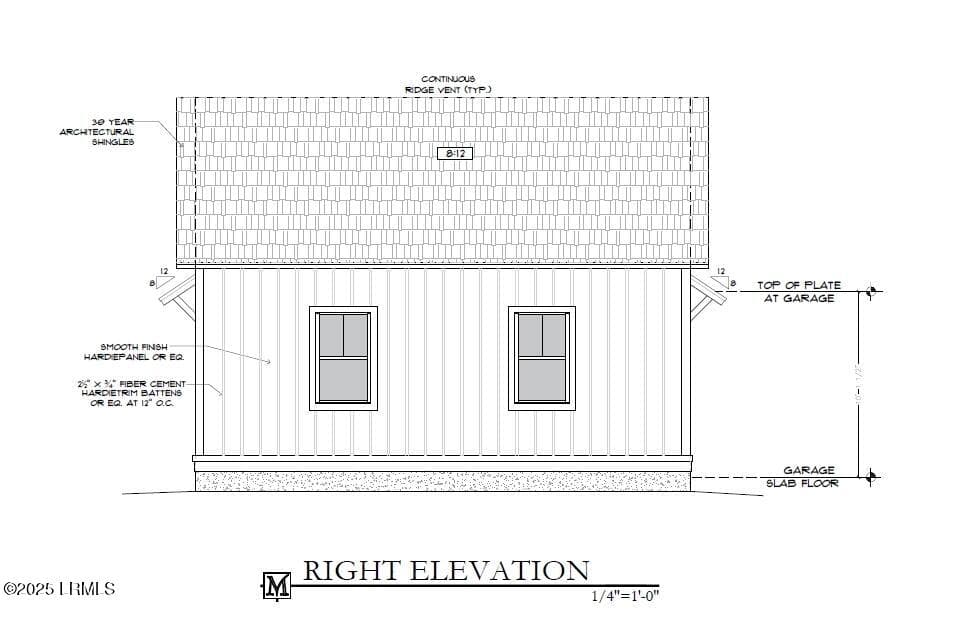 Garage right elevation - 63 Woodland Ridge Circle, Beaufort, SC 29907
