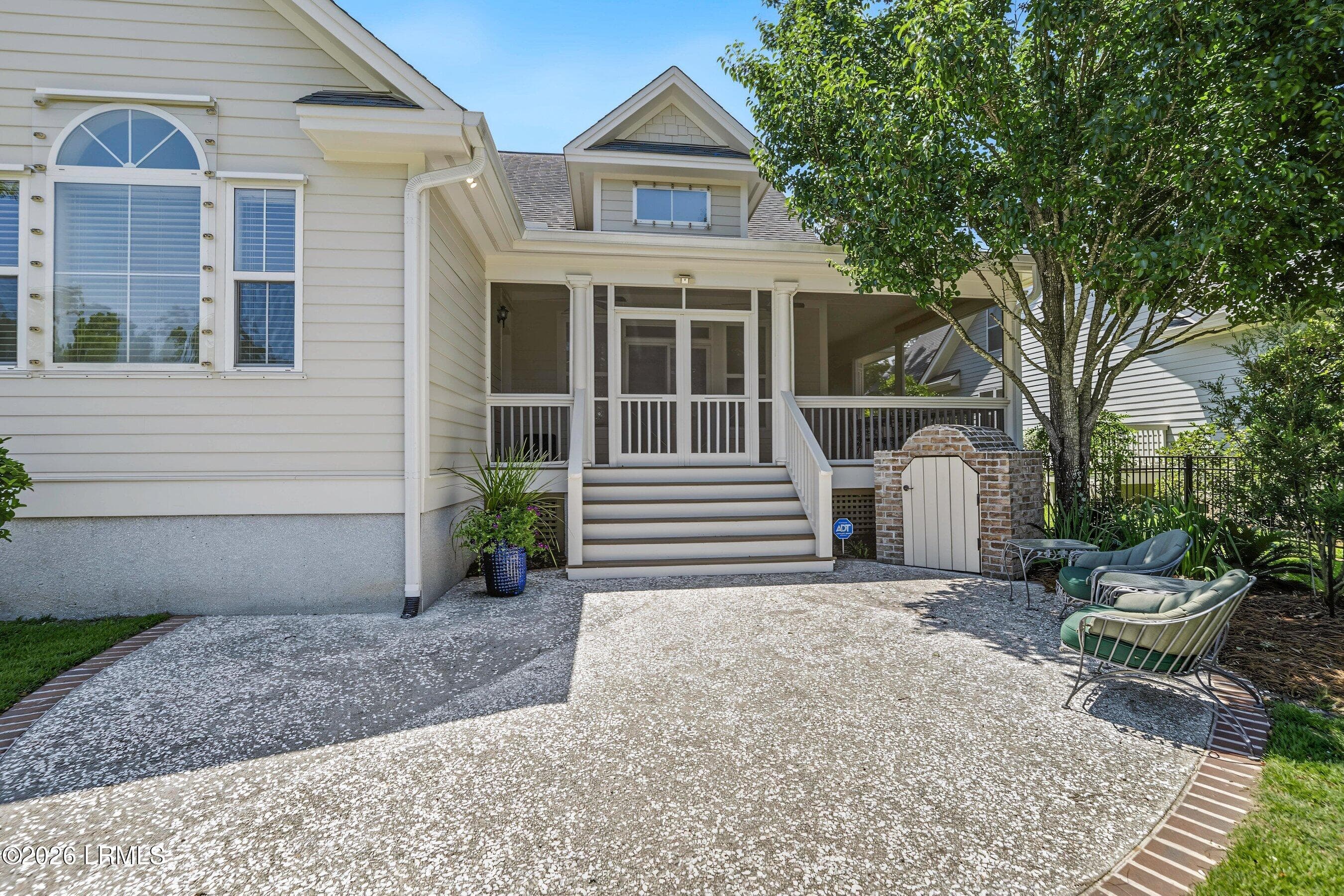 Rear of house Patio w/ grill storage - 14 W National Boulevard, Beaufort, SC 29907