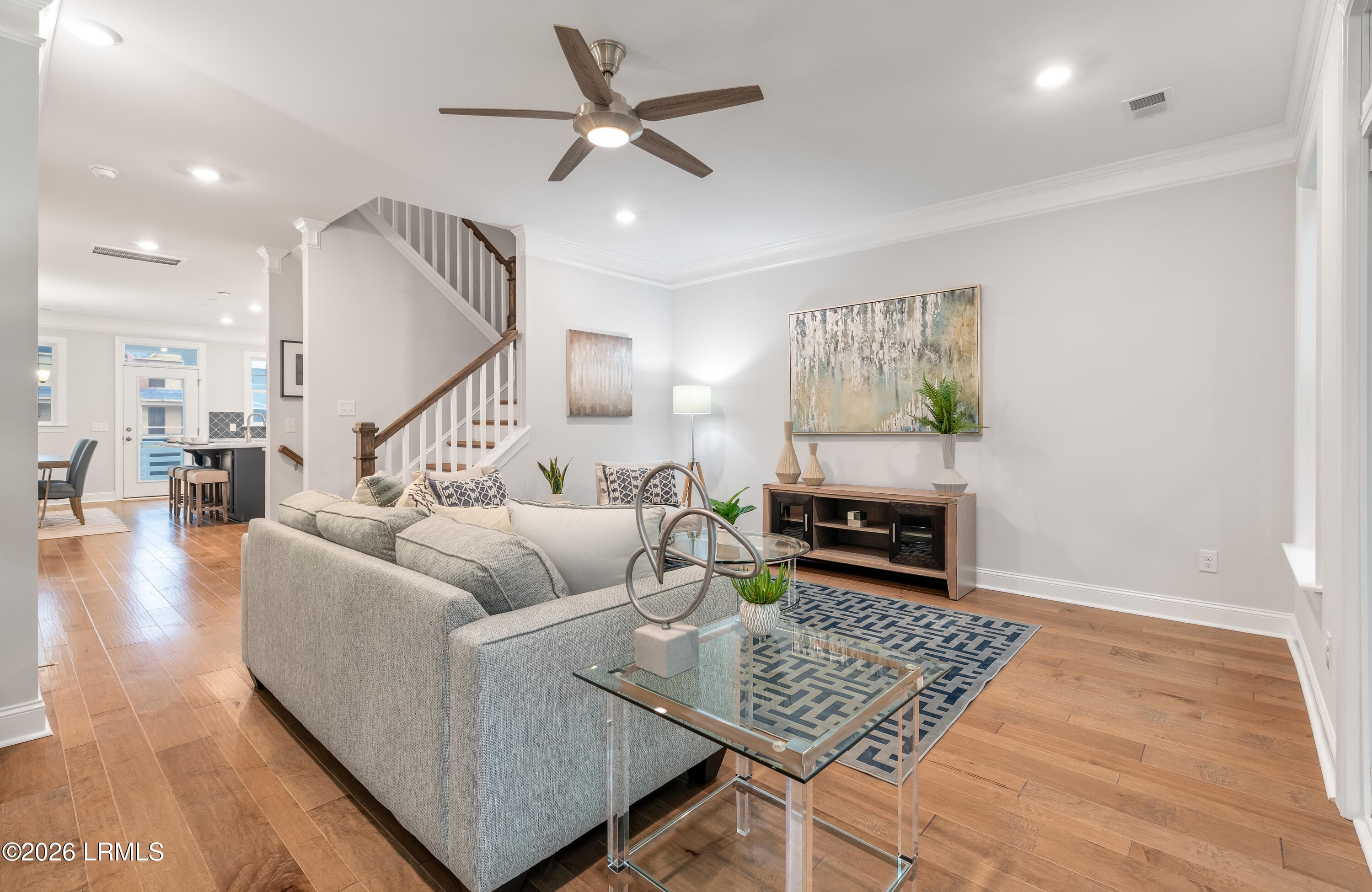 Family Room - Kitchen View - 414 Parkside Commons, Bluffton, SC 29910