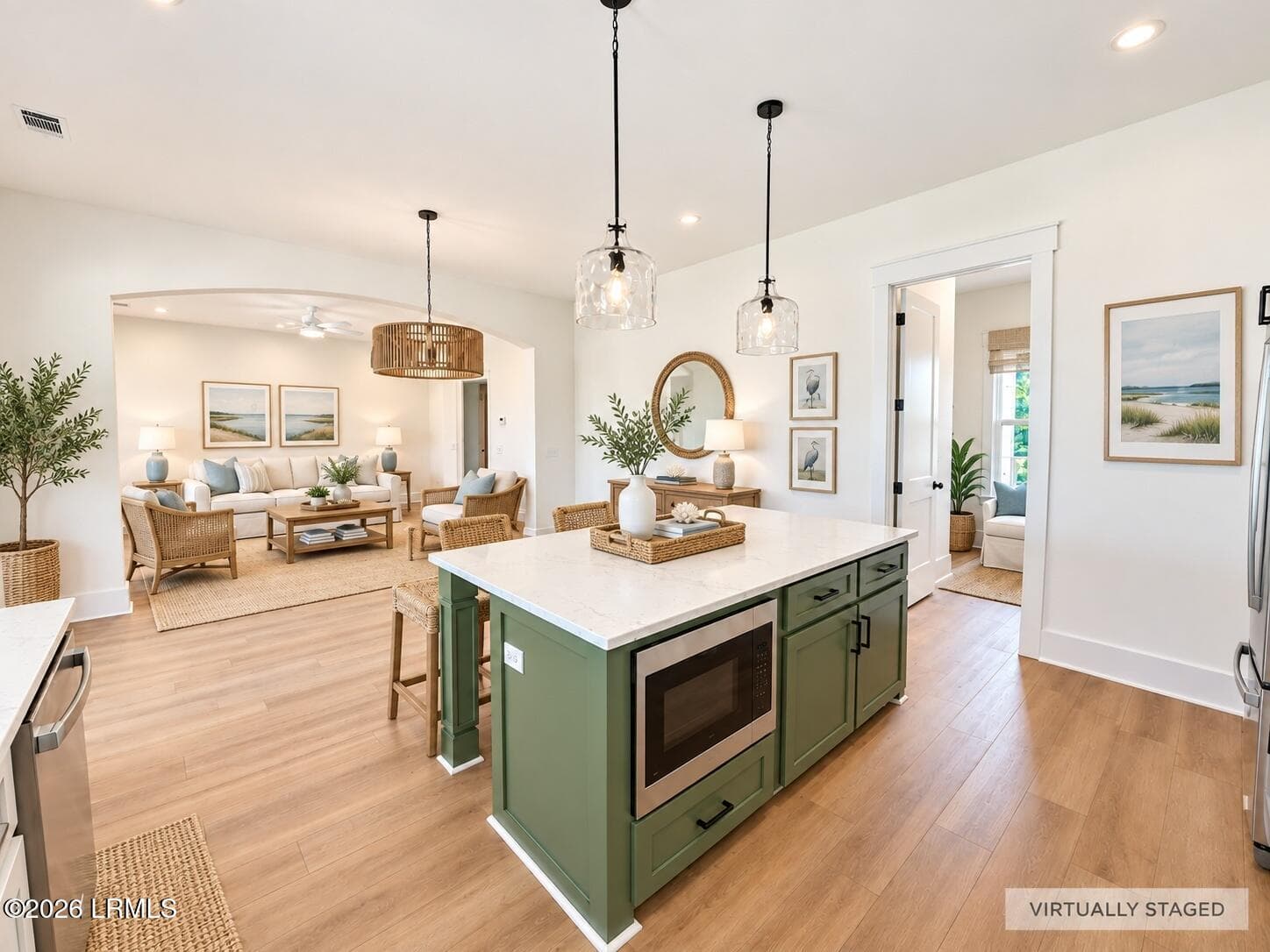 03_coastal_farmhouse_kitchen_and_living_ - 2493 Knowles Island Road, Ridgeland, SC 29936, Ridgeland