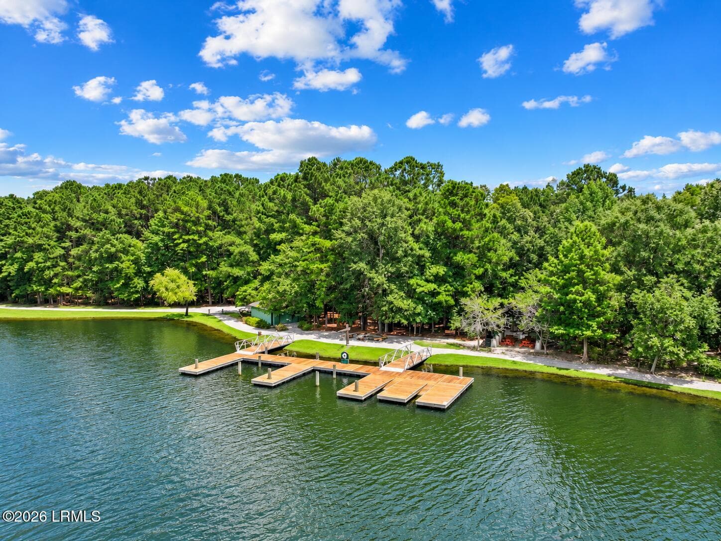 Pristine Lakeside Dock from Above - 224 Hampton Lake Drive, Bluffton, SC 29910, Bluffton