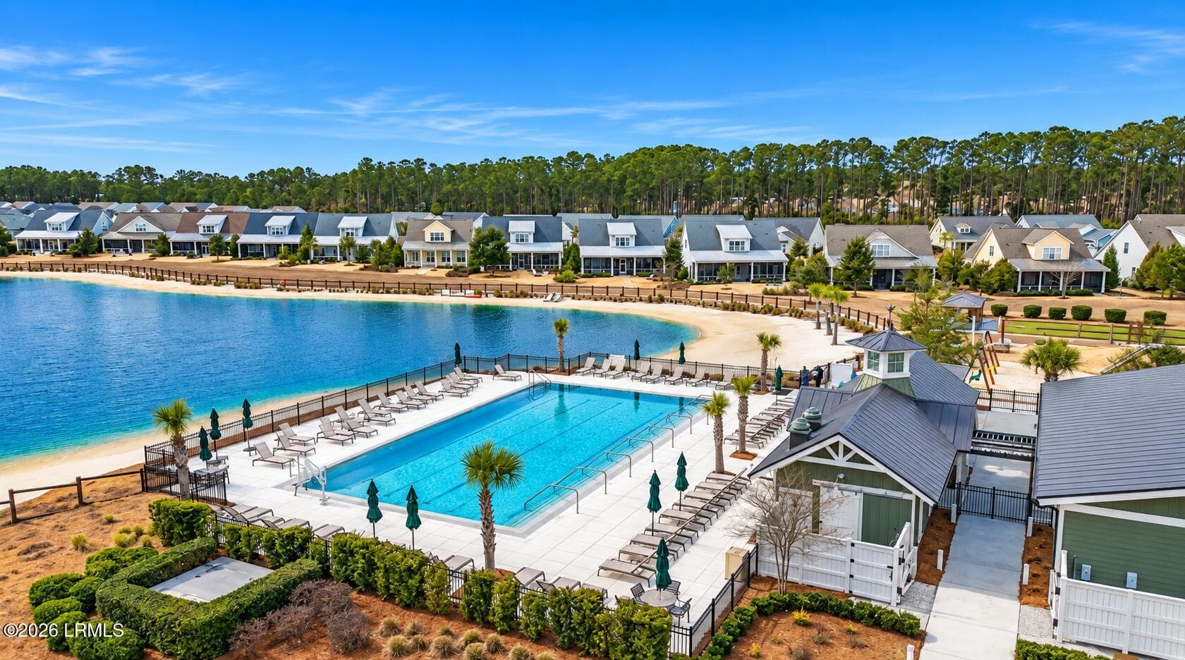 Aerial Lap Pool and Lagoon Retreat - 224 Hampton Lake Drive, Bluffton, SC 29910, Bluffton