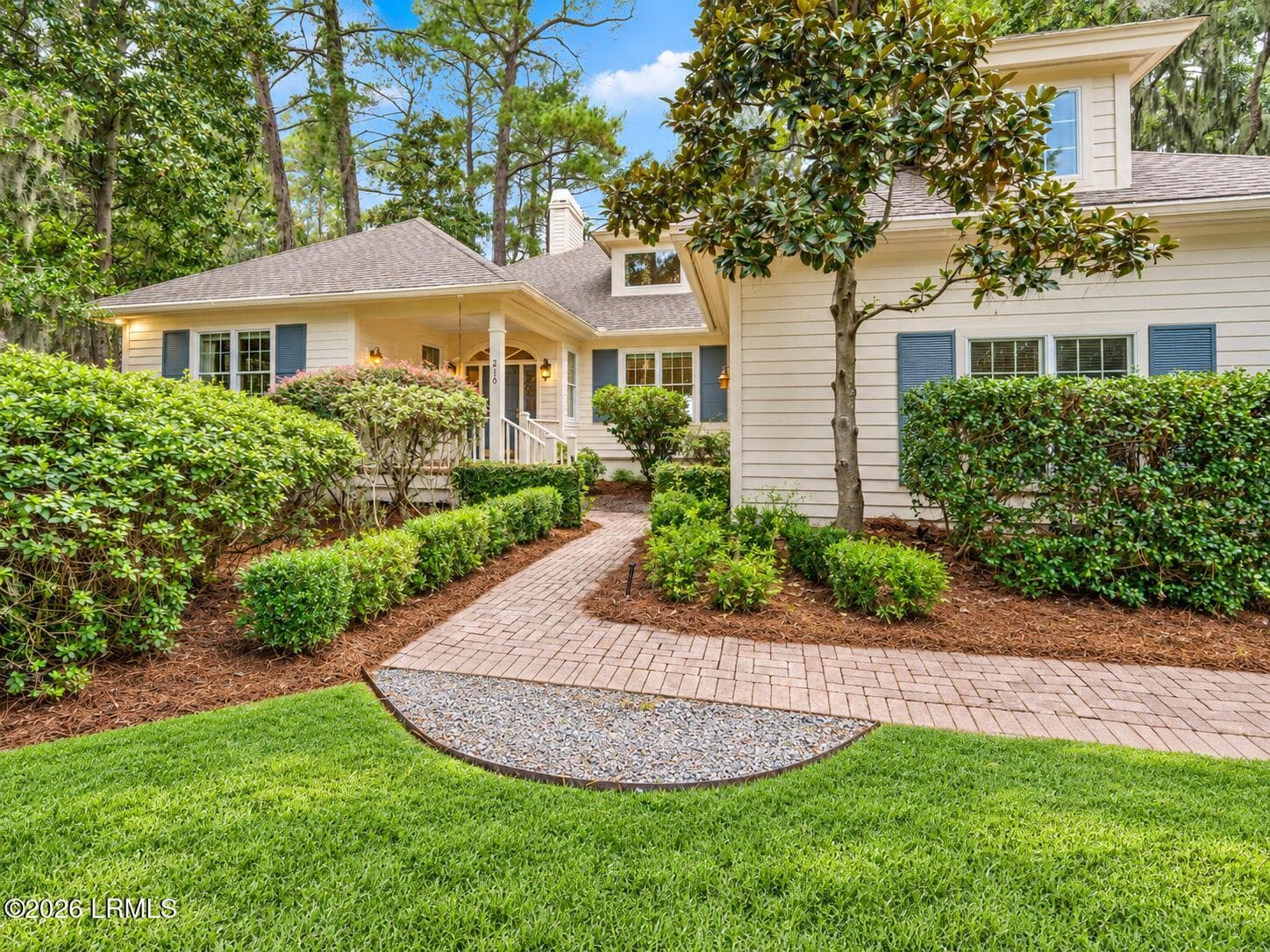 Inviting Magnolia-Framed Southern Entry - 210 Dataw Drive, St. Helena Island, SC 29920, St. Helena Island